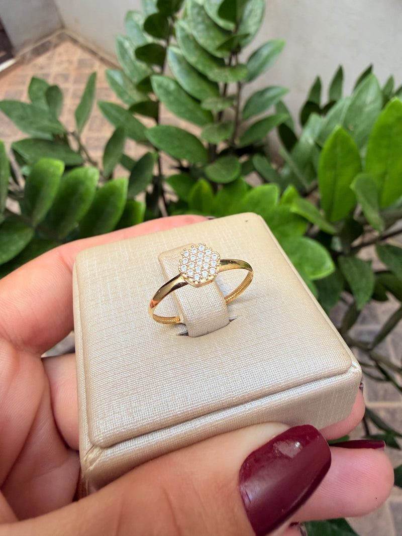 Anel Chuveiro Hexagonal Cravejado