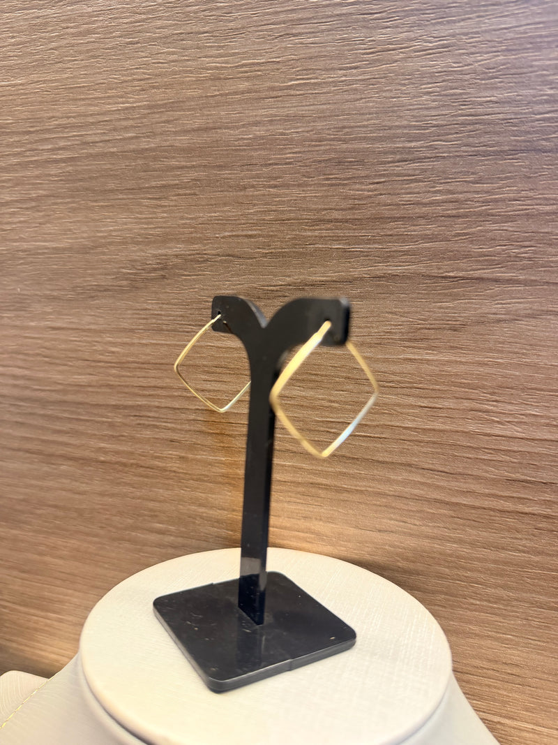 Argola Quadrada Geométrica Fio Liso(1mm)