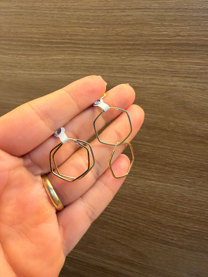 Argola  Geométrico Hexágono (1mm)