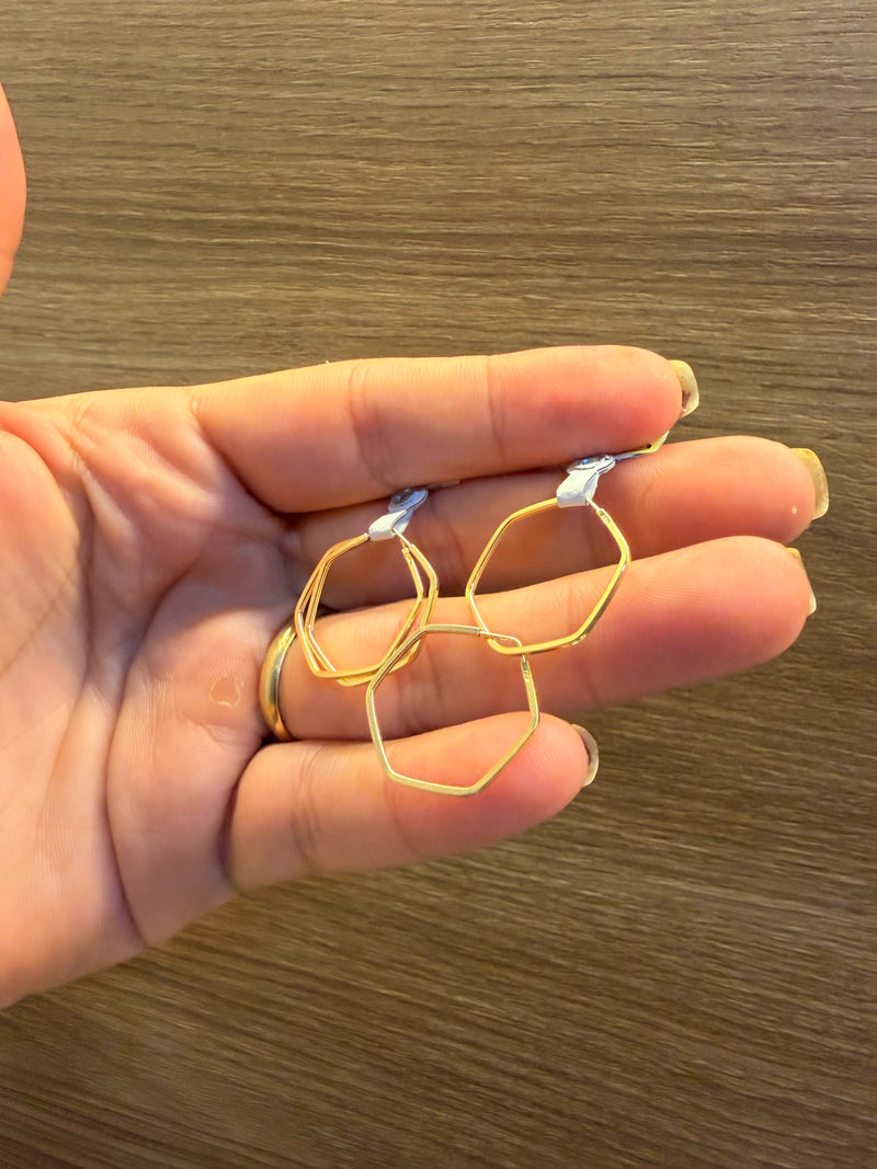 Argola  Geométrico Hexágono (1mm)
